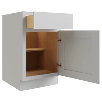 Image for Cnc Cabinetry Luxor 1-Door Vanity Base Cabinet, 15"w X 34.5"h, Shaker Misty Grey from HD Supply
