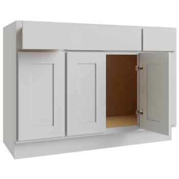 Image for Cnc Cabinetry Luxor 4-Door Vanity Base Cabinet, 48"w X 34.5"h, Shaker White from HD Supply