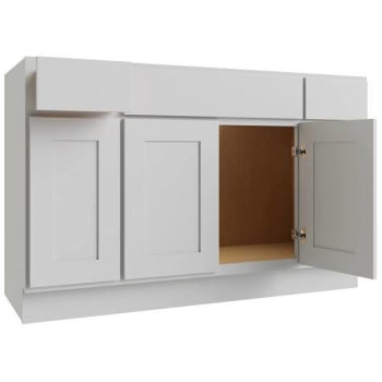 Image for Cnc Cabinetry Luxor 4-Door Vanity Base Cabinet, 60"w X 34.5"h, Shaker White from HD Supply