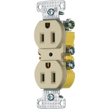 Hubbell® 15 Amp 125 Volt Self-Grounding Residential Straight Blade Duplex Standard Outlet (10-Pack) (Ivory)