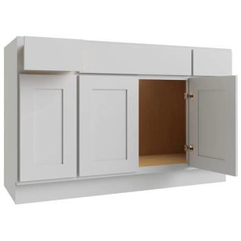 Image for Cnc Cabinetry Luxor 4-Door Vanity Base Cabinet, 54"w X 34.5"h, Shaker White from HD Supply