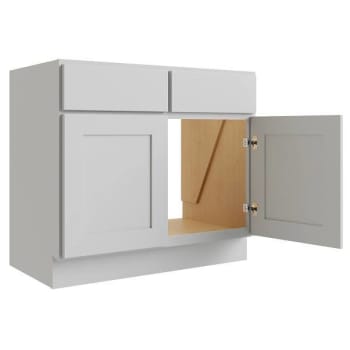 Image for Cnc Cabinetry Luxor 33" Removable Vanity Sink Base Cabinet, Shaker Misty Grey from HD Supply
