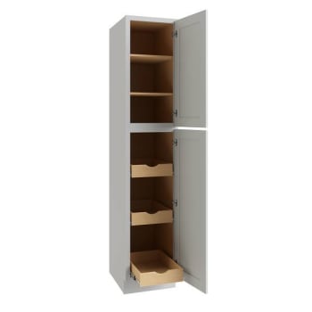 Image for Cnc Cabinetry Utility Cabinet, 3 Pull Out, Right, 18"w X 84"h, Shaker White from HD Supply