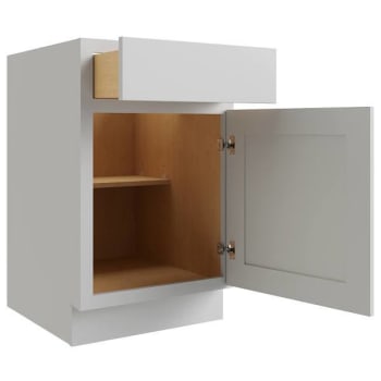 Image for Cnc Cabinetry Luxor 15" Base Cabinet, Right Hinge Door, Shaker Misty Grey from HD Supply
