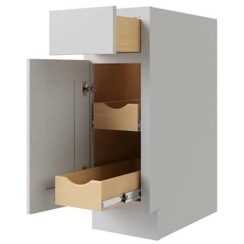 Image for Cnc Cabinetry Luxor 21" Base Cabinet, 2 Pull Out, Left Hinge, Shaker Misty Grey from HD Supply