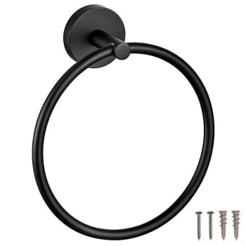 Seasons Westwind Matte Black Towel Ring