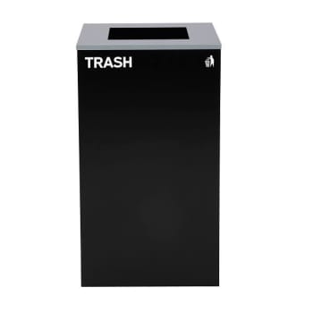 Image for Alpine Industries 29g Square Trash Can Black Bin - Steel Metal Receptacle from HD Supply