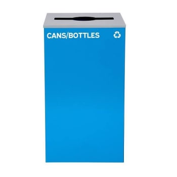 Image for Alpine Industries 29g Bottle Recycling Trash Can Blue Bin Steel Metal Receptacle from HD Supply