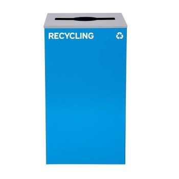 Image for Alpine Industries 29g Square Recycling Trash Can Blue Bin Steel Metal Receptacle from HD Supply