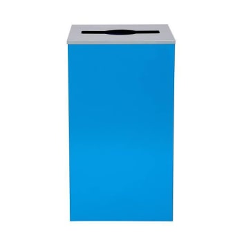 Image for Alpine Industries 29g Square Trash Can Blue Bin Metal Receptacle from HD Supply