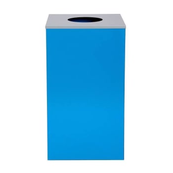 Image for Alpine Industries 29g Square Trash Can Blue Bin Steel Metal Receptacle from HD Supply