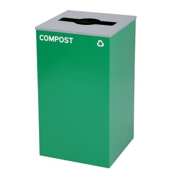 Image for Alpine Industries 29g Bottle Square Compost Trash Can Green Bin Metal Receptacle from HD Supply