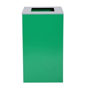 Image for Alpine Industries 29g Square Trash Can - Green Bin Steel Metal Receptacle from HD Supply