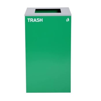 Image for Alpine Industries 29g Square Trash Can Green Bin Steel Metal Receptacle from HD Supply