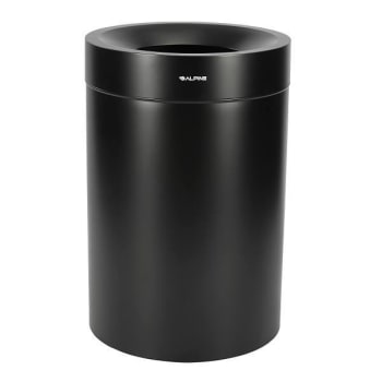 Image for Alpine Industries 50g Stainless Steel Round Trash Can Receptacle Black Waste Bin from HD Supply