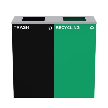 Alpine Industries 58g 2-Stream , Green Recycling Bin Station Package Of 2