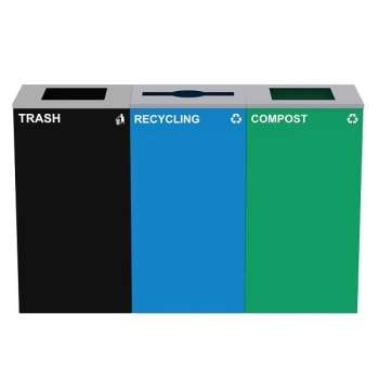 Alpine Industries 87g Steel Blue Recycling Bin Compost - Black Package Of 3