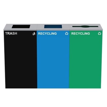 Image for Alpine Industries 87g Steel Blue Green Recycling Bin In Black from HD Supply