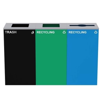 Image for Alpine Industries 87g Steel Blue Green Recycling Bin - Black from HD Supply