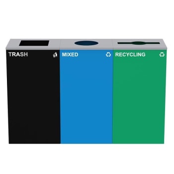 Image for Alpine Industries 87g Steel Blue Mixed Bin Green Recycling Bin Black from HD Supply