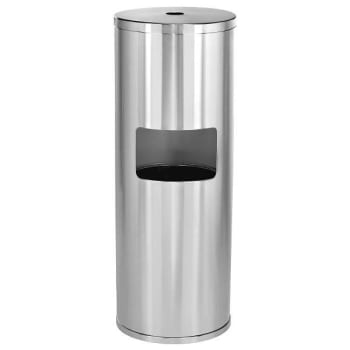 Image for Alpine Industries Stainless Steel Trash can and Gym Wipe Dispenser 2 Pack from HD Supply