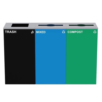 Alpine Industries 87g Steel Blue Mixed Bin, Green Compost Bin Black
