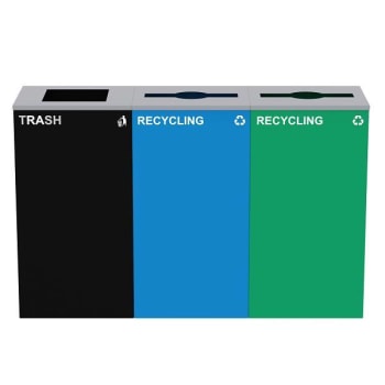 Image for Alpine Industries 87g Steel Blue/Green Recycling Bin Black from HD Supply
