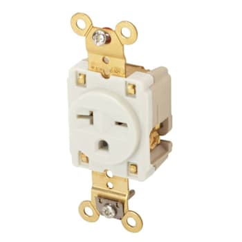 Hubbell® 20 Amp 250 Volt Self-Grounding Residential Duplex Standard Outlet (White)