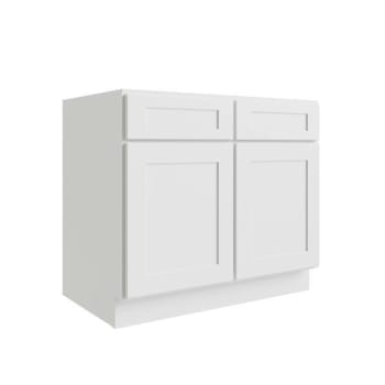 Cnc Cabinetry Luxor 2-Door Base Cabinet, Ada Height, 36"w, Shaker White
