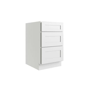 Image for Cnc Cabinetry Luxor 15" 3-Drawer Base Cabinet, Ada, 5-Pc Drawer, Shaker White from HD Supply