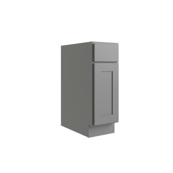 Image for Cnc Cabinetry Luxor 12" Base Cabinet, 1 Pull Out, Right Hinge, Shaker Misty Grey from HD Supply