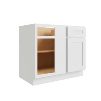 Image for Cnc Cabinetry Luxor 36" Blind Base Cabinet, 5-Pc, Left, Shaker White from HD Supply