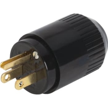 Image for Hubbell-Pro Locking Male Plug, 125 Vac, 15 A, 2 Poles, 3 Wires, Black from HD Supply