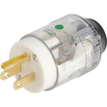 Image for Hubbell® Python Dead Male Plug, 125 Vac, 15 A, 2 Poles, 3 Wires, Clear from HD Supply