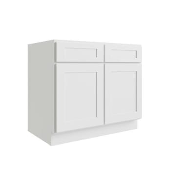 Image for CNC Cabinetry Luxor 2-Door Base Cabinet, 1 Pull Out, 36"W, Shaker White from HD Supply