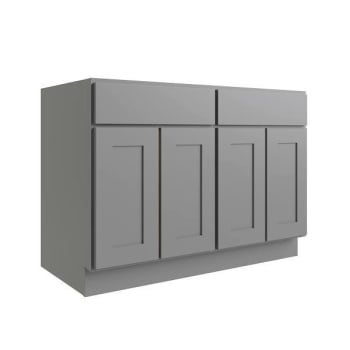 Image for Cnc Cabinetry Luxor 4-Door Base Cabinet, 4 Pull Out, 48"w, Shaker Misty Grey from HD Supply