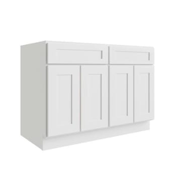 Image for Cnc Cabinetry Luxor 4-Door Base Cabinet, 5-Pc Drawer, 48"w, Shaker White from HD Supply
