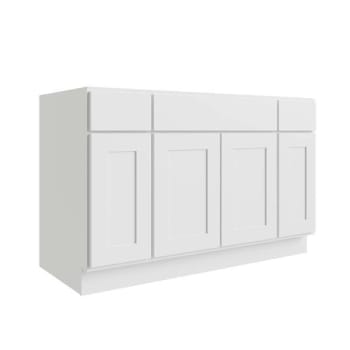 Image for Cnc Cabinetry Luxor 54" 4-Door Sink Base Cabinet, Shaker White from HD Supply