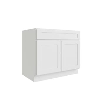 Image for CNC Cabinetry Luxor 2-Door Base Cabinet, 2 Pull Out, 5-Pc, 27"W, Shaker White from HD Supply