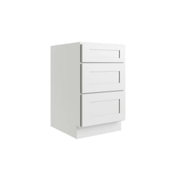 Cnc Cabinetry Luxor 15" 3-Drawer Base Cabinet, 5-Pc Drawer, Shaker White
