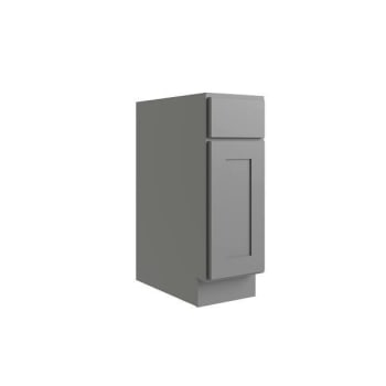 Cnc Cabinetry Luxor 12" Base Cabinet, Ada Height, Right Hinge, Shaker Misty Grey