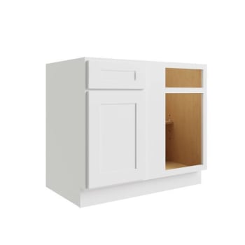 Image for Cnc Cabinetry Luxor 45" Blind Base Cabinet, 5-Pc, Right Drawer, Shaker White from HD Supply