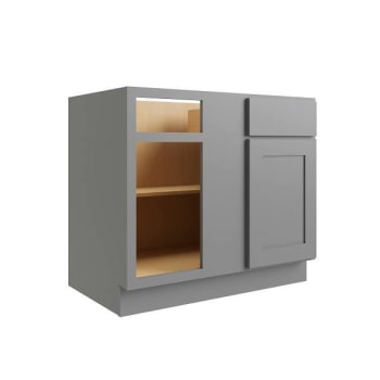 Image for Cnc Cabinetry Luxor 36" Blind Base Cabinet, Left Hinge, Shaker Misty Grey from HD Supply