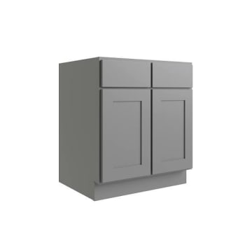 Cnc Cabinetry Luxor 2-Door Base Cabinet, Ada Height, 33"w, Shaker Misty Grey