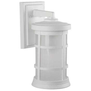 Liteco Highland Large Wall Fixture With Photocell And Motion Sensor, White