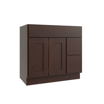 Image for Cnc Cabinetry Luxor 2-Door Vanity Cabinet, 42"wx34.5"hx21"d, Shaker Smoky Grey from HD Supply