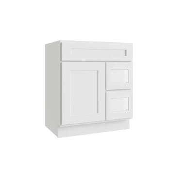 Cnc Cabinetry Luxor 2-Door Vanity Cabinet, 5-Pc, 30"wx34.5"hx21"d Shaker White