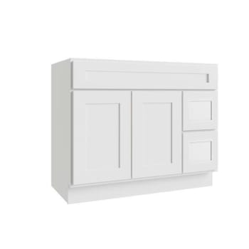 Image for Cnc Cabinetry Luxor 2-Door Vanity Cabinet, 5-Pc, 42"wx34.5"hx21"d Shaker White from HD Supply