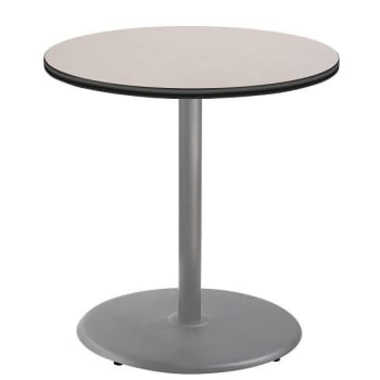 National Public Seating 36"R Café Table 36"H Round Base Grey Top Grey Frame