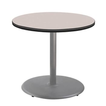 National Public Seating 36"R Café Table 30"H Round Base Grey Top Grey Frame
